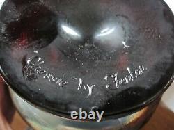Vintage Fenton Chessie Cat Carnival Glass Covered Candy Dish Jar