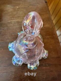 Vintage Fenton Clear Iridescent Glass TULIP Temple Bell carnival