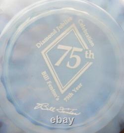 Vintage Fenton Glass Blue Opalescent Diamond Jubilee Tumble up 75th Anniversary