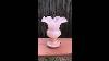 Vintage Fenton Glass Pink Opalescent Ruffled Vase Crimped Rim 1940