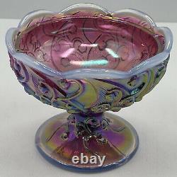 Vintage Fenton IRIDESCENT Carnival Glass Fairy Lamp Lily of the Valley