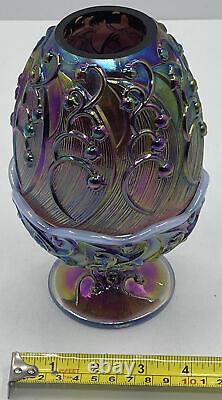 Vintage Fenton IRIDESCENT Carnival Glass Fairy Lamp Lily of the Valley