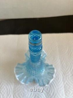 Vintage Fenton Ice Blue Carnival Style Single Horn Pedestal Epergne