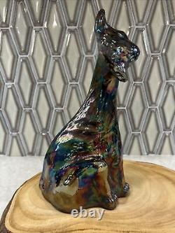 Vintage Fenton Iridescent Carnival Glass, Alley Cat Smiling Winking Eye 11