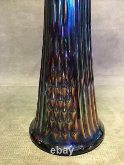 Vintage Fenton Iridescent? Carnival Glass Vase Large Size 16 Beautiful