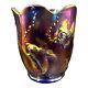 Vintage Fenton Koi Fish Atlantis Red Purple Iridescent Carnival Glass Vase Rare