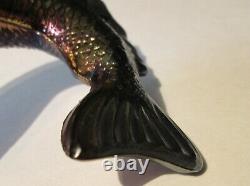 Vintage Fenton Koi Iridescent Fish Figurine Hard To Find Carnival Glass Type Hue