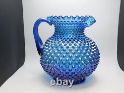 Vintage Fenton Pitcher1992/3 Generationsblue Opalescent/carnivalhobnail