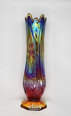 Vintage Imperial Carnival Opalescent Amethyst Glass vase