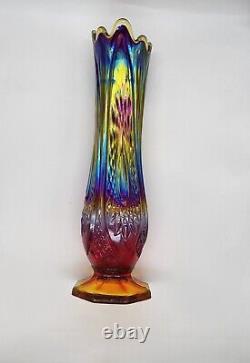 Vintage Imperial Carnival Opalescent Amethyst Glass vase