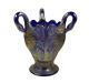 Vintage Imperial Glass Aurora Jewels Swan Vase Iridescent Blue 8 3/4