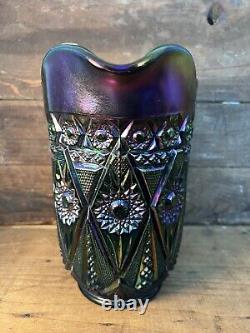 Vintage Imperial Glass / Carnival Glass Amethyst Diamond Lace Pitcher