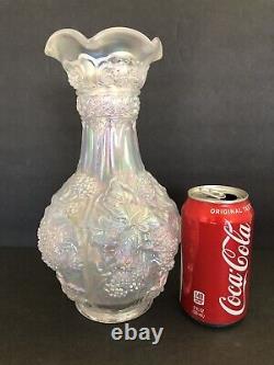 Vintage Imperial Iridescent White Carnival Loganberry Vase