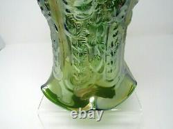 Vintage Imperial Large POPPY SHOW Vase Iridescent Carnival Helios Green