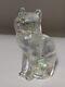 Vintage Mosser Glass Cat Figurine Crystal Carnival Iridescent 3 Ohio