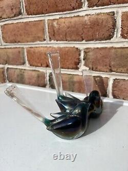 Vintage Murano Italy Glass 3 Birds Iridescent Figurine Archimede Seguso RARE