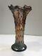 Vintage Northwood Iridescent Amethyst Carnival glass Vase Tree Trunk 9.5