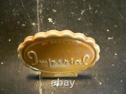 Vintage Oval Imperial Caramel Slag Carnival Glass Dealer Sign Excellent Cond