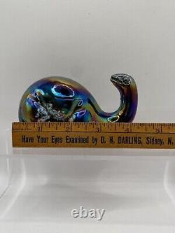 Vintage Pele's Glass Hawaii Iridescent Carnival Paperweight Figurine Dinosaur