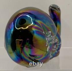 Vintage Pele's Glass Hawaii Iridescent Carnival Paperweight Figurine Dinosaur