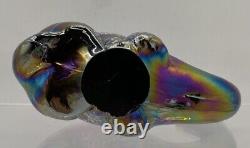 Vintage Pele's Glass Hawaii Iridescent Carnival Paperweight Figurine Dinosaur