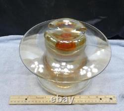 Vintage Pyrex Glass Insulator Carnival Glass Marigold Iridescent 453