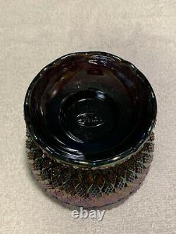 Vintage RARE Fenton Iridescent Amethyst Glass Pagoda Purple Carnival 7