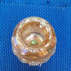 Vtg 6.25 Westmoreland Yellow Iridescent Carnival Glass Fairy Lamp Light. Used