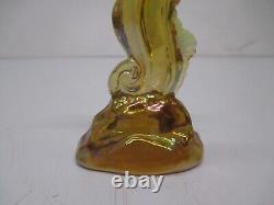 Vtg Fenton Carnival Art Glass Amber Gold Iridescent Seahorse Figurine 4 Tall