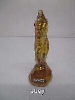 Vtg Fenton Carnival Art Glass Amber Gold Iridescent Seahorse Figurine 4 Tall