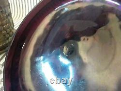 Vtg Northwood Grape & Cable Covered Iridescnt Amethyst Carnival Glass Jar & LID