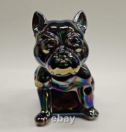 Westmoreland Amethyst Slag Iridescent Carnival Glass Bulldog Doorstop