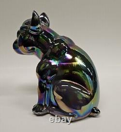 Westmoreland Amethyst Slag Iridescent Carnival Glass Bulldog Doorstop