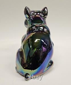 Westmoreland Amethyst Slag Iridescent Carnival Glass Bulldog Doorstop