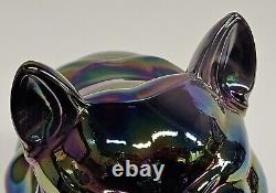 Westmoreland Amethyst Slag Iridescent Carnival Glass Bulldog Doorstop