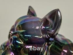 Westmoreland Amethyst Slag Iridescent Carnival Glass Bulldog Doorstop