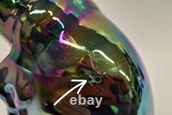 Westmoreland Amethyst Slag Iridescent Carnival Glass Bulldog Doorstop