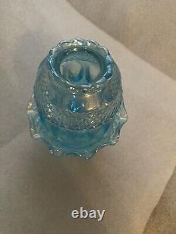 Westmoreland Marigold Blue Iridescent Carnival Glass Fairy Lamp